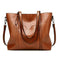 Women Leather Shoulder Crossbody Bag Large Capacity Handbag (Light Brown) A#S