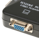 2-Port USB KVM Switch Box +2 VGA Cables Computer Share Easy Control