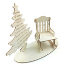 Wooden Christmas Tree Chair Office Desktop Ornaments Home Crafts New Year Decor