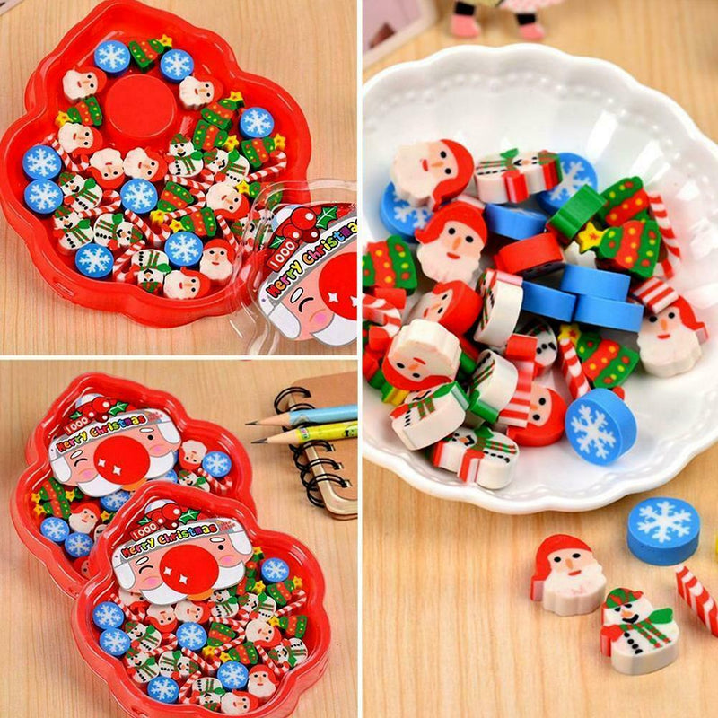 30PCS Creative Christmas Rubber eraser stationery Cartoon  for school students