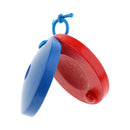 Round Wooden Castanets Clapper Musical Instrument For Kids Baby -Red Blue