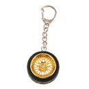 Car Key Ring Creative Wheel Rim Hub Design Chain Keyfob Pendant Golden