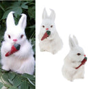 2PCS Realistic Mini Bunnies Lifelike Rabbits Plush Furry Animal Furry Decoration