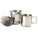 4 Pack Portable Stainless Steel Cups, Camping Coffee Mugs Set with Foldable