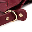 Women Bag Soft PU Leather Messenger Totes Handbags Shoulder Bags(Wine Red)