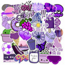 50Pcs No Repeat Purple Fresh Cartoon Stickers For Luggage Bicycle Car PhoJBTEUS