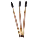 3pcs Double Head Eyebrow Brush Comb Eyeshadow Powder Eyeliner Makeup Brush A