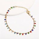 Women Colorful Crystal Ankle Bracelet Anklet Adjustable Chain Foot Beach Jewelry