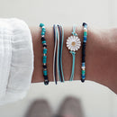 4pcs Boho Ethnic Weave Rope Bracelet DIY Beads Bangles Jewelry (Style 8) A
