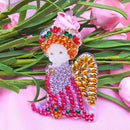 4pcs DIY Full Drill Diamond Paintng Special Shape Girl Angle Style Keychain