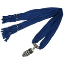 Jewelry Tassel Owl Pendant Women Shawl Scarf (Blue) C4K8