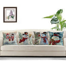 4pcs Happy Christmas Pillow Cover Decorative Cotton Linen Sofa Pillow Case  Y7S1