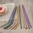 MultiColor stainless steel straw set of 12 extra long 10.5inch reusable mul G9T9