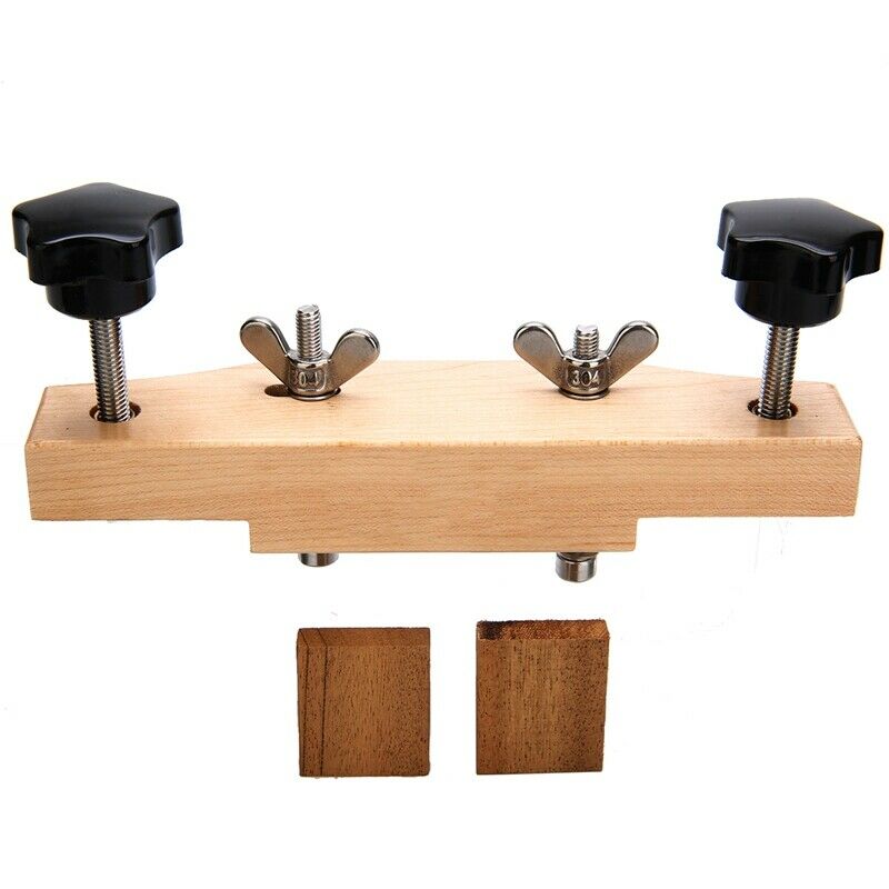 1 Set Solid Maple Stainless Steel Guitar Bridge Install Clamp Luthier Tools