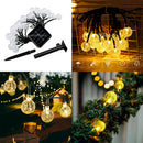 LED Solar Fairy Light Bulb String Outdoor Wedding  Warm White 9.5m 50Bulbs