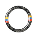 Tri Stripe Carbon Fiber Engine Start Stop Button Ring Trim for Audi Q5 Q7