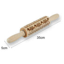 Christmas Rolling Pin Snowflake Reindeer Embossed Rolling Engraving Pin S1G9