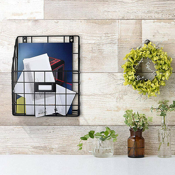 Wire Mail Basket - Wall Mounted Hanging Folder/Document Organizer - Economi U1L1