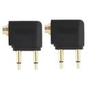 3.5mm Jack Audio Adapter for Airplane Travel Earphone Headphone (2pcs)