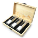 Wooden Storage Box Display Collection Case and3 Pcs Clear Round Coin Tubes  G2V3