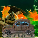 Fish Tank Landscaping Aquarium Ornaments Retro Imitation Old Car Moss Decoration