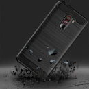 Brushed Carbon Fiber Phone Case TPU Phone Shell for Pocophone F1 (Black) A