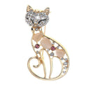 Fox Rhinestone Crystal Opal Pin Brooch Women Clothes Backpack Lapel Badges