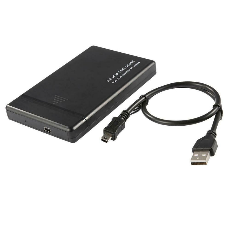 2.5 Inch USB2.0 SATA Hard Disk Drive Box External HDD Enclosure (Black)