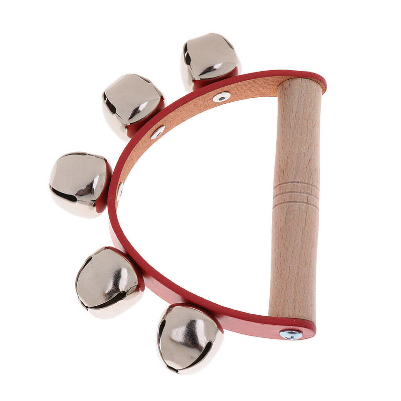 1 Piece Red Hand Shake Bell Ring 5 Bell Rattle For Baby Grasp Catch Training