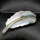 Natural Shell Feather Brooch Pin Shirt Collar Pin Banquet Women Jewelry Gifts 3C