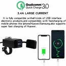 Motorcycle Handlebar Usb Charger Qc3.0 Moto Charger Car Waterproof Large Po M7Q6