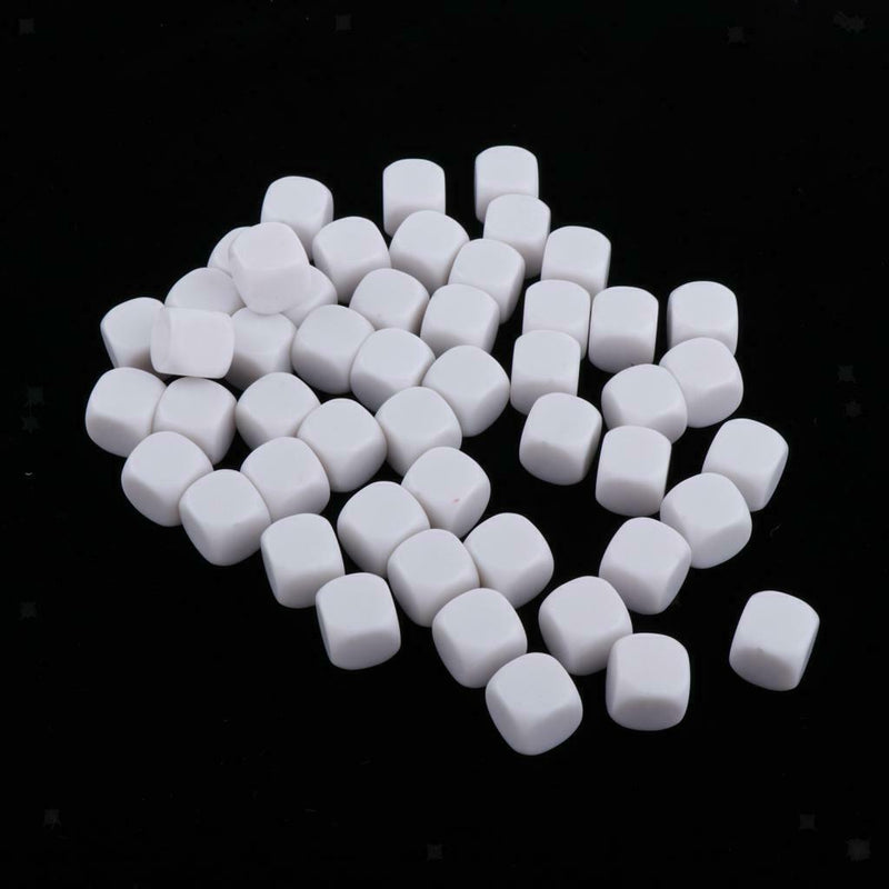 50Pcs 18mm D6 Six-sided Plastic Dice Blank Cube Blank Dice
