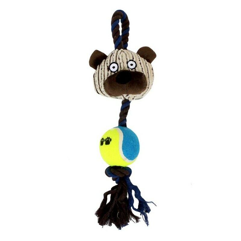 Cotton Ropes Tennis Ball Plush Dog Toys Pet Playing Bear Interactive Chew S U4J2