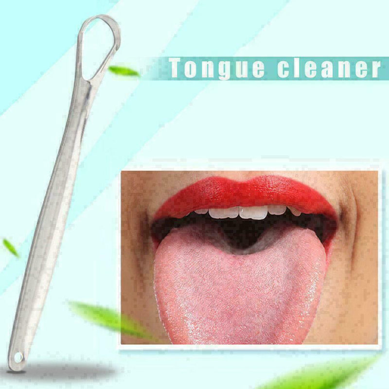 Stainless Steel Tongue Scraper Cleaner Pouchs Dental Oral Bacteria Long Han K3K5