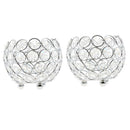 2Pcs 8cm Dia. Crystal Candelabra Wedding Centerpiece Candle Holder _Silver