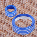 3 Blue Alloy Interior Switch Knob Trim Ring Cover fit for Alfa Romeo Giulia 2017