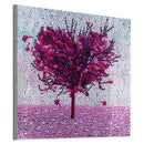 Purple Love Heart Tree Landscape Diy 5D Diamond Embroidery Crystal Full Spe