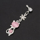 3.5mm Jack Cat Crystal Dust Plug Pink P9I2
