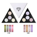 Ucanbe Brand triangular Glitter Eyeshadow Palette Holographic Shade Eye Lip
