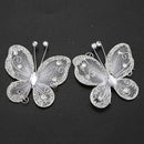 10Pcs Mixed Organza Wire Rhinestone Butterfly Wedding Decorations For Scrap