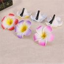 10 PCS Hawaiian Frangipani Plumeria Foam Head Flower Party Beach Hair Clip 8cm