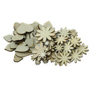 100pcs Unfinished Wood Flower Heart Shape Wooden Scrapbooking Embellishments