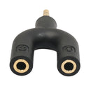 2Pcs 3.5mm Stereo Audio Jack Earphone Headphone 2 Way U Splitter Adapter