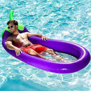 Eggplant floating row large swimming ring floating air mattress with net fo V8F3