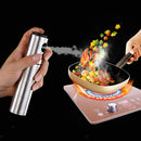 Stainless Metal Oil Sprayer Bottle For Cooking Salad Barbecue Pasta 18cm