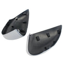 Pair Left &Right Gloss White Rear View Mirror Cover Fit for Ford Fiesta 200