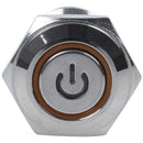 19mm Self Locking Blue LED 24V Stainless Steel Push Button Switch SPDT I8T1
