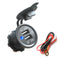 For Car Motorcycle 4.2A Dual USB Charger Socket Power Outlet with Touch Switch