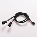 3 Pin Female Y-Splitter Dual Male Power Sleeved Cable Computer Case Fan NTBX