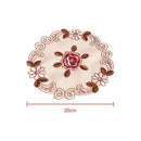 4Pcs/set Floral Placemat Beige Embroidered Lace Doilie Table Mat Newest Useful